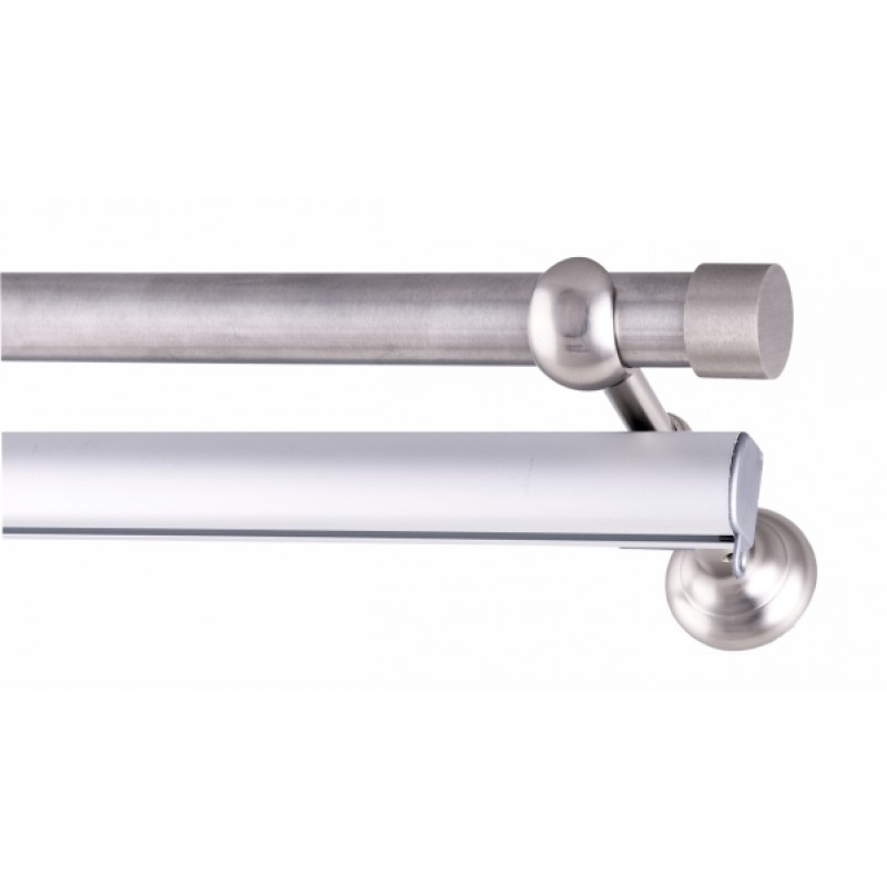 CURTAIN WOOD IRA FRANS Φ25 MAT NICKEL WITH CHROME ACCESSORIES CURTAIN RODS