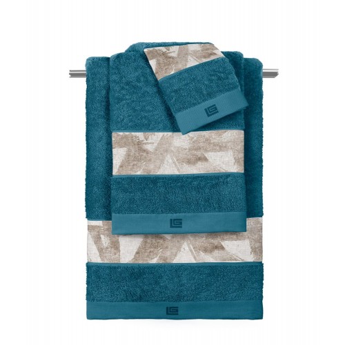Towels (Set of 3 Pieces)   FINESSE PETROL-NATURAL  Guy Laroche