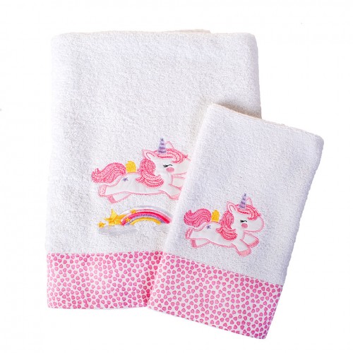 Baby Towels (Set 2pcs) UNICORN 42 White Dimcol