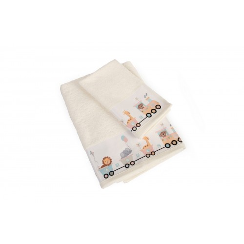 Baby Towels (Set 2pcs) Train 92 Ecru Dimcol