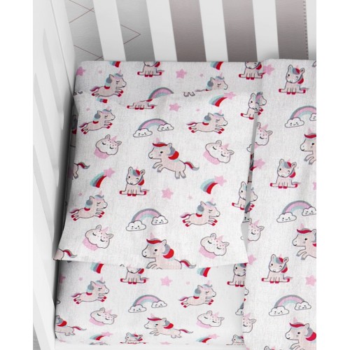 Baby Pillowcase 35Χ45 Unicorn 108 White-Pink Dimcol