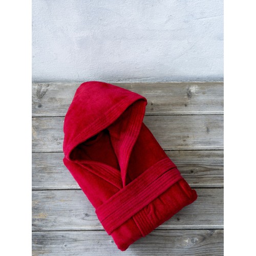 Zen hood bathrobe - Red Nima Home