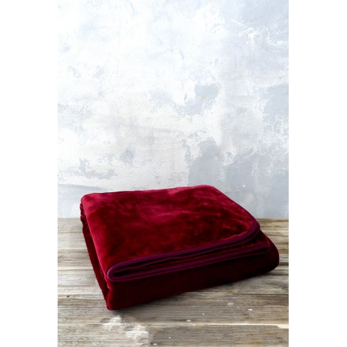 Velvet Blanket Ultra Double 220x240 Coperta - Wine Red Nima Home