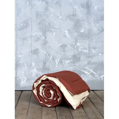Extra Double Duvet 220x240 Abalone - Wine Red / Light Beige Nima Home