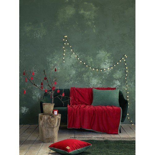 Sofa blanket 130x170 - Nuan Red / Green Nima Home