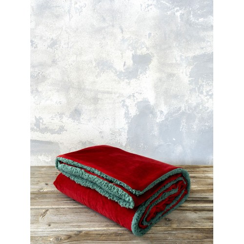 Sofa blanket 130x170 - Nuan Red / Green Nima Home