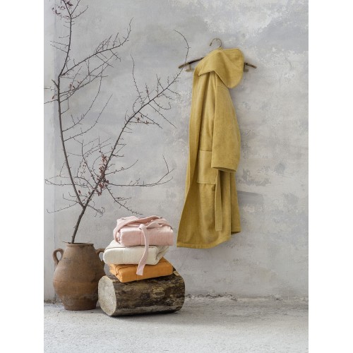 Zen hood bathrobe - Mustard Beige Nima Home