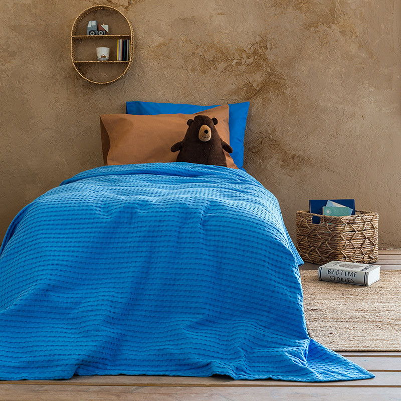 Κουβέρτα Πικέ Μονή Nima Bed Linen Habit Ocean Blue ΥΠΝΟΔΩΜΑΤΙΟ
