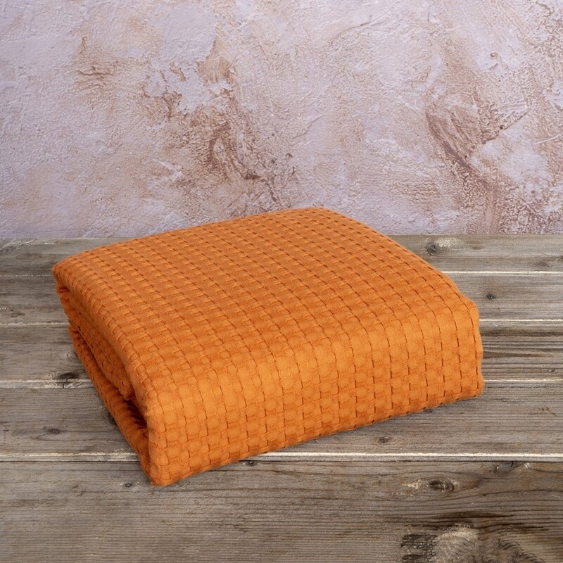 Κουβέρτα Πικέ Μονή Nima Bed Linen Habit Ocean Orange ΥΠΝΟΔΩΜΑΤΙΟ